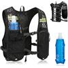 MFUSUL Gilet Running Uomo Donna, Zaino Trail Running con Borraccia Morbida 500ml,Gilet da corsa per MTB Ciclismo Maratona Escursionismo