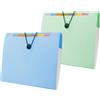 BDHYYM Raccoglitore 4 anelli A4 (confezione da 2) - Cartella classificatrice con 12 scomparti, raccoglitore documenti, cartella buste in plastica resistente (blu + verde)