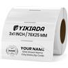 YIKIADA Etichette Termiche Trasparente Autoadesive 25 X 76 mm Vinile Adesivi Colori Rimovibili Stampabili Impermeabili per Logo Codice a Barre QR inventario 300 pezzi per Rotolo
