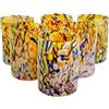 MurArt Bicchieri di Murano DECORO MG Set 6 Bicchieri da 400 ml Alt 12CM In Vetro soffiato, Lavorato a Mano artigianalmente Made in Italy B1