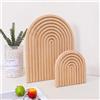 Docache 2 tavole in legno boho decorativo arcobaleno, per Mensole Fotografiche, decorazione in legno per camera da letto, soggiorno, decorazione per cucina (Spessore 1,2 cm)