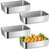 TOATELU Set di 4 Stampi per PaneTeglia Forno 4 * 201 Teglia Forno Rettangolare in Acciaio Inox di Alta Qualità e Sano, Lavabili in Lavastoviglie, Stampo Plumcake per Pane e Tostapane