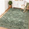 INOVADAY Tappeto 90x150 cm Lavabile in Lavatrice Vintage Antiscivolo Verde grigio