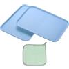 PATIKIL 30.5x22cm Vassoio Plastica, 2Pz Piatti Rettangolari Piccoli Vassoi da Portata Decorativo Vassoio con Panno Riutilizzabili Alimenti Grano per Dessert Frutta Torte,Blu