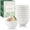 Wrova Set di ciotole piccole in plastica da 226,8-283,5 g, ciotole riutilizzabili per cucina, lavastoviglie e microonde, mini ciotole infrangibili per dessert, snack, frutta, colore bianco