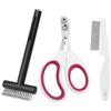 AYYQ Set di 3 forbici per unghie per gatti, strumenti per la pulizia di bellezza, include tagliaunghie per gatti, pettine aperto e pettine antipulci, comodo da tenere, molto sicuro e facile da usare