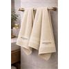 B O S A L O N I Set BOSALONI HOME 2 Asciugamani Viso 74×34 cm - 100% Cotone - Morbidi e Assorbenti - Lavabili in Lavatrice - Colori Assortiti (Panna)