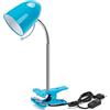 Aigostar Lampada da Lettura Vintage E27, Lampada con Pinza in Metallo Flessibile e Regolabile, Lampada da Scrivania con Clip con Spina, Cavo da 1,5 m con Interruttore, Blu