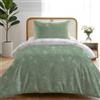 Dreamzie Copripiumino da 2 Pezzi - Copripiumino Singolo 140x200cm, Federa 65x65cm - Fantasia Foglie Verde Salvia