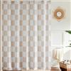 Ohocut Tenda da doccia a scacchi, tende da doccia beige per bagno, graziosa tenda da doccia retrò a scacchi, estetica vintage, tenda da bagno in tessuto lavabile, 183 x 183 cm