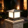 HMAKGG Lampione da Giardino Esterno, 3000k, IP45, Alluminio, Grigio | Lampada per Pilastro E27 12W 960 lm, Quadrato, 25 x 25 x 22 cm, per Cancello, Muretto, Vialetto, Terrazzo e Patio