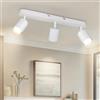 VEKIDOT Faretti da Soffitto Orientabili, Moderna Plafoniera LED Bianco, Faretti con 3 Luci Lampada da Soffitto GU10 per Cucina, Soggiorno, Lampadina Non Inclusa