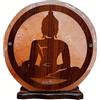 LAMARE Lampada di sale dell'Himalaya - Buddha - 20 x 22 x 10 cm - Con base in legno, cavo e lampadina inclusi - Fatta a mano
