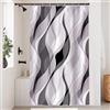 Uiiooazy Tenda Doccia Antimuffa, Tenda da Doccia 120x180cm Lavanda Righe Sfumata Viola Banda Gradiente Tende da Bagno Tessuto Lavabile Impermeabile Poliestere Tende per Vasca da Bagno con 8 Anelli