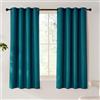 PONY DANCE Tende Termiche Isolanti per Interni 2 Pezzi L 140 x A 175 cm Blu Pavone, Tenda Oscurante da Interno con Anelli Decorazione Blackout Curtains Camera da Letto