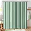 Hopomoon Tenda da doccia a righe verdi e bianche, stile vintage, a righe verticali, geometriche, impermeabile, in poliestere, con 12 ganci, 198 x 183 cm