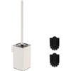 BGL Porta Scopino WC Bianco da Parete in Acciaio 304 - Elegante, Igienico e Salvaspazio per Bagni Moderni