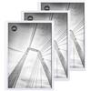 lincoolart Portafoto Cornice 50x70 cm Bianca - Set di 3 da Parete Cornici in Legno con Vetro Infrangibile per Grandi Poster, Foto e Immagini - Decorazione Parete