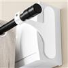 niffgaff Supporto per Bastone Tenda Senza Fori per Cassonetto Tapparella - Fissaggio Autoadesivo, Set da 2 per Bastoni 19-28 mm, Metallo Resistente, Installazione Rapida, Bianco