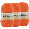 Etrexonline Gomitolo Filato 220 Metri di 100% Cotone Perfetto per Maglia e Uncinetto - Colore Arancia 100 gr x 3 Pezzi