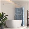 YOFOQ Bastone Tenda Doccia A Forma Di U 75x190×75 CM,Asta Tenda Doccia Forato In Acciaio Inox, Adatto Per Bagni E Vasche Da Bagno, Non Richiede Supporto A Soffitto 12 Anelli, Argento