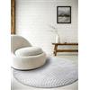 Elle Decoration Panglao - Tappeto moderno a pelo lungo, per soggiorno, camera da letto, cucina, effetto molto basso, Skandi Boho geometrico onde, arco, per soggiorno, camera da letto, cucina, grigio