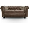 Menzzo Contemporain - Divano a 2 posti in legno e velluto, 80 x 157 x 72 cm, Legno, grigio, L157 x P80 x H72 cm