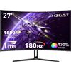 Amzfast Curvo Monitor 27 Pollici 180Hz, Pannello Fast VA, Monitor FHD (1920x1080