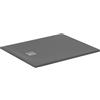 Ideal Standard - Ultra Flat S+, Piatto doccia rettangolare ultrasottile in resina effetto pietra, 120x100cm, Ideal Solid, Scarico lato corto, Grigio cemento