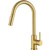 Tohlar Rubinetti da cucina dorati con spruzzatore estraibile, rubinetto moderno per lavello da cucina in acciaio inox monocomando rubinetto da cucina con piastra di copertura, oro spazzolato