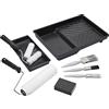 Harris Set di decorazioni essenziali per pareti e soffitti, 11 pezzi, 1 manicotto a rullo da 22,9 cm, 1 manicotto a rullo da 10,2 cm, 1 blocco abrasivo e 1 confezione da 3 pennelli