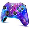 ZRZLMVP Controller wireless Switch Pro per Nitendo Switch/OLED/Lite, controller per interruttori ricaricabili da 1200 mAh con LED a 8 colori e design Nebula, Wake Up, Turbo, vibrazione, controllo del