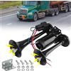 BORDEAG Clacson per camion da 12 V, a doppio tubo, super rumoroso Air Horn, secondo clacson per auto, treno, barca, auto, furgone