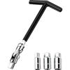 IMALPQPP Set Chiavi 4 Pezzi Chiave Candela Universale con bussole 16mm / 18mm / 21mm e T-Grip - Chiave per Candele, Adatta per Auto e Moto