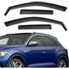 GEARCELL Set di 4 deflettori antivento neri per parabrezza, parapioggia, compatibili con Volkwagen T-Roc 2017-2024, visiera parasole laterale infrangibile