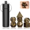 Uirheurd Mini Set Dadi D&D 7 Pezzi in Metallo Con Custodia Portachiavi - Poliedrici da Gioco per Dungeons and Dragons RPG MTG Giochi da Tavolo