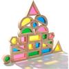 WOODENFUN Montessori - 22 mattoncini trasparenti in acrilico arcobaleno, giocattolo luminoso a partire da 1 anno (22 pezzi)