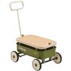 Kidpop PULA-Wild 3 in 1 Carrello a mano per bambini, Verde | 2,5-8 anni, Copertura in legno rimovibile, Manubrio regolabile, Peso massimo 16 kg