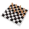 Tbest Set da Gioco di Scacchi Standard Internazionale, Set di Scacchi in Plastica con Scacchiera Set di Scacchi con Scacchiera per Viaggi in Campeggio All'aperto (Colore di legno)