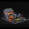 NUEIOVRW 1:64 Diorama Garage Modello, Illuminazione LED Parcheggio Scena Display Case, Modello Officina per Display 1:64 Diecast Modellino Auto Vetrina, Modello Edificio (Japanese Repair Shop)