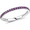 namana Anello Donna in Argento 925 con Zirconi Rossi, Anelli Sottili con Zirconi per Donna e Ragazza, Anello Argento 925 Donna con Pietre Rosse, Misura dell'Anello 19