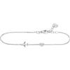 WearTravelers Bracciale Aereo e Cuoricino luminoso in Argento 925 - Prodotto Made in Italy - Idea Regalo per Donna Viaggiatrice - Modello Seattle (Argento)