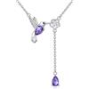 YAFEINI Rana/Colibri/Libella/Gufo Y Collana in argento Sterling 925 regolabile Lariat Animale Catena Gioielli Festa della Mamma Regali per Signore Ragazze, 20 Zoll, Argento sterling, Zirconia cubica