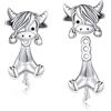 POPLYKE Orecchini a perno Axolotl, a forma di gatto, cane, rana, da donna, in argento Sterling 925, maiale, gatto, rana, ipoallergenici, volpe, bulldog francese, idea regalo di compleanno