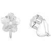 LJ Designs Orecchini a clip luminosi a forma di fiore con Swarovski, placcati in argento