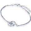 Yumilok 925 donne in argento Sterling anelli interconnessi doppio filo bracciali Link braccialetto a catena con prolunga
