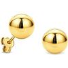 Miore Orecchini Donna Piccoli a Lobo Sfera Oro Giallo 18 Kt / 750