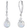 REDSUN Orecchini a goccia in pietra di luna 925 argento sterling da donna Gioielli celtici Leverback in pietra di luna/turchese/opale Ipoallergenico Eleganti orecchini pendenti Regalo per fidanzata