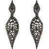 EVER FAITH Stunning Cristalli Prom Chandelier Orecchini pendenti Hollow-out Foglia forma Goccia Forato per Donne Luminoso Nero Nero-fondo
