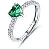 JeweBella Anello Cuore Argento 925 Donna Elegante Anello Cuore Regolabile Zirconia Cubica Amicizia Fidanzamento Matrimonio Anniversario Promessa Fedine